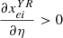 $ \frac{\partial {x}_{{ei}}^{{YR}}}{{\partial \eta }}>0$