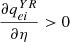 $ \frac{\partial {q}_{{ei}}^{{YR}}}{{\partial \eta }}>0$