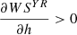 $ \frac{{\partial W}{S}^{{YR}}}{{\partial h}}>0$