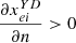 $ \frac{\partial {x}_{{ei}}^{{YD}}}{{\partial n}}>0$