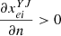 $ \frac{\partial {x}_{{ei}}^{{YJ}}}{{\partial n}}>0$