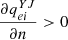 $ \frac{\partial {q}_{{ei}}^{{YJ}}}{{\partial n}}>0$