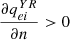 $ \frac{\partial {q}_{{ei}}^{{YR}}}{{\partial n}}>0$
