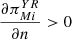 $ \frac{\partial {\pi }_{{Mi}}^{{YR}}}{{\partial n}}>0$