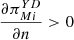 $ \frac{\partial {\pi }_{{Mi}}^{{YD}}}{{\partial n}}>0$