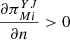 $ \frac{\partial {\pi }_{{Mi}}^{{YJ}}}{{\partial n}}>0$