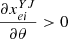 $ \frac{\partial {x}_{{ei}}^{{YJ}}}{{\partial \theta }}>0$