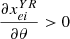 $ \frac{\partial {x}_{{ei}}^{{YR}}}{{\partial \theta }}>0$