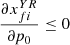 $ \frac{\partial {x}_{{fi}}^{{YR}}}{\partial {p}_0}\le 0$