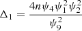 $ {\Delta }_1=\frac{4n{\psi }_4{\psi }_1^2{\psi }_2^2}{{\psi }_9^2}$
