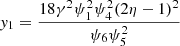 $ {y}_1=\frac{18{\gamma }^2{\psi }_1^2{\psi }_4^2(2\eta -1{)}^2}{{\psi }_6{\psi }_5^2}$