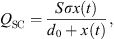 $$ {Q}_{\mathrm{SC}}=\frac{{S\sigma x}(t)}{{d}_0+x(t)}, $$