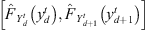 $ \left[{\hat{F}}_{{Y}_d^t}\left({y}_d^t\right),{\hat{F}}_{{Y}_{d+1}^t}\left({y}_{d+1}^t\right)\right]$