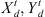 $ {X}_d^t,{Y}_d^t$
