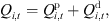 $$ {Q}_{i,t}={Q}_{i,t}^{\mathrm{p}}+{Q}_{i,t}^{\mathrm{d}}, $$