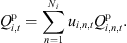 $$ {Q}_{i,t}^{\mathrm{p}}=\sum_{n=1}^{{N}_i} {u}_{i,n,t}{Q}_{i,n,t}^{\mathrm{p}}. $$