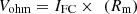 $$ {V}_{\mathrm{ohm}}={I}_{\mathrm{FC}}\times \enspace ({R}_{\mathrm{m}}) $$
