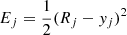 $$ {E}_j=\frac{1}{2}{({R}_j-{y}_j)}^2 $$