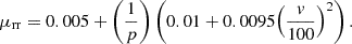 $$ {\mu }_{\mathrm{rr}}=0.005+\left(\frac{1}{p}\right)\left(0.01+0.0095{\left(\frac{v}{100}\right)}^2\right). $$