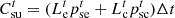 $$ {C}_{\mathrm{su}}^t=({L}_{\mathrm{e}}^t{p}_{\mathrm{se}}^t+{L}_{\mathrm{c}}^t{p}_{\mathrm{sc}}^t)\Delta t $$