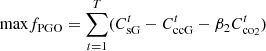 $$ \mathrm{max}{f}_{\mathrm{PGO}}=\sum_{t=1}^T({C}_{\mathrm{sG}}^t-{C}_{\mathrm{ccG}}^t-{\beta }_2{C}_{\mathrm{c}{\mathrm{o}}_2}^t) $$