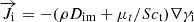 $$ \overrightarrow{{J}_{\mathrm{i}}}=-(\rho {D}_{\mathrm{im}}+{\mu }_t/{{Sc}}_{\mathrm{t}})\nabla {\gamma }_{\mathrm{i}} $$