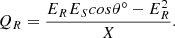 $$ {Q}_R=\frac{{E}_R{E}_S{cos}\theta {}^{\circ} -{E}_R^2}{X}. $$