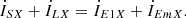 $$ {\dot{I}}_{{SX}}+{\dot{I}}_{{LX}}={\dot{I}}_{E1X}+{\dot{I}}_{{EmX}}. $$