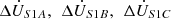 $ \Delta {\dot{U}}_{S1A},\enspace \Delta {\dot{U}}_{S1B},\enspace \Delta {\dot{U}}_{S1C}\enspace $