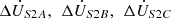 $ \Delta {\dot{U}}_{S2A},\enspace \Delta {\dot{U}}_{S2B},\enspace \Delta {\dot{U}}_{S2C}$
