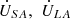 $ {\dot{U}}_{{SA}},\enspace {\dot{U}}_{{LA}}$