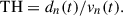 Mathematical equation: $$ \mathrm{TH}={d}_n(t)/{v}_n(t). $$