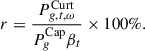 Mathematical equation: $$ r=\frac{{P}_{g,t,\omega }^{\mathrm{Curt}}}{{P}_g^{\mathrm{Cap}}{\beta }_t}\times 100\%. $$