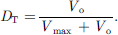 Mathematical equation: $$ {D}_{\mathrm{T}}=\frac{{V}_{\mathrm{o}}}{{V}_{\mathrm{max}}\enspace +{V}_{\mathrm{o}}}. $$