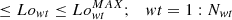Mathematical equation: $$ \le {Lo}_{wt}\le {Lo}_{wt}^{MAX};\kern1em wt=1:{N}_{wt} $$