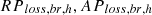 Mathematical equation: $$ {RP}_{loss, br,h},{AP}_{loss, br,h} $$