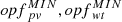 Mathematical equation: $$ {opf}_{pv}^{MIN},{opf}_{wt}^{MIN} $$