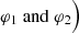 Mathematical equation: $$ {\varphi}_1\ \mathrm{and}\ {\varphi}_2\Big) $$