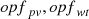Mathematical equation: $$ {opf}_{pv},{opf}_{wt} $$