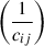 Mathematical equation: $$ \left(\frac{1}{c_{ij}}\right) $$