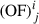 Mathematical equation: $$ {\left(\mathrm{OF}\right)}_j^i $$