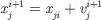 Mathematical equation: $$ {x}_j^{i+1}={x}_{ji}+{v}_j^{i+1} $$